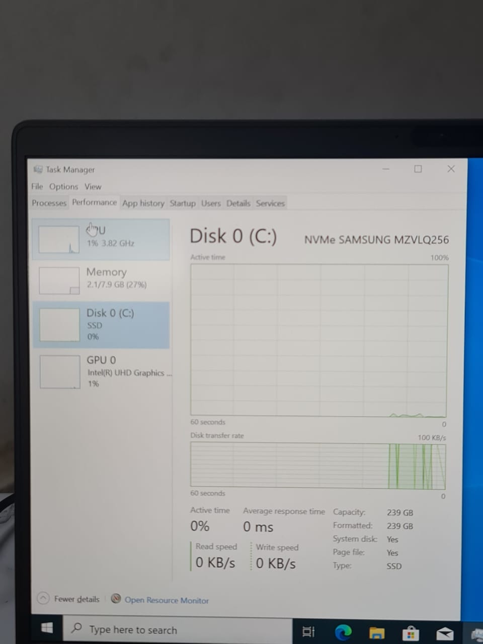 Dell Latitude 7400 Intel Core I5-8265U 8GB Ram 256GB SSD Intel UHD Graphics 620 14″ Inch FHD