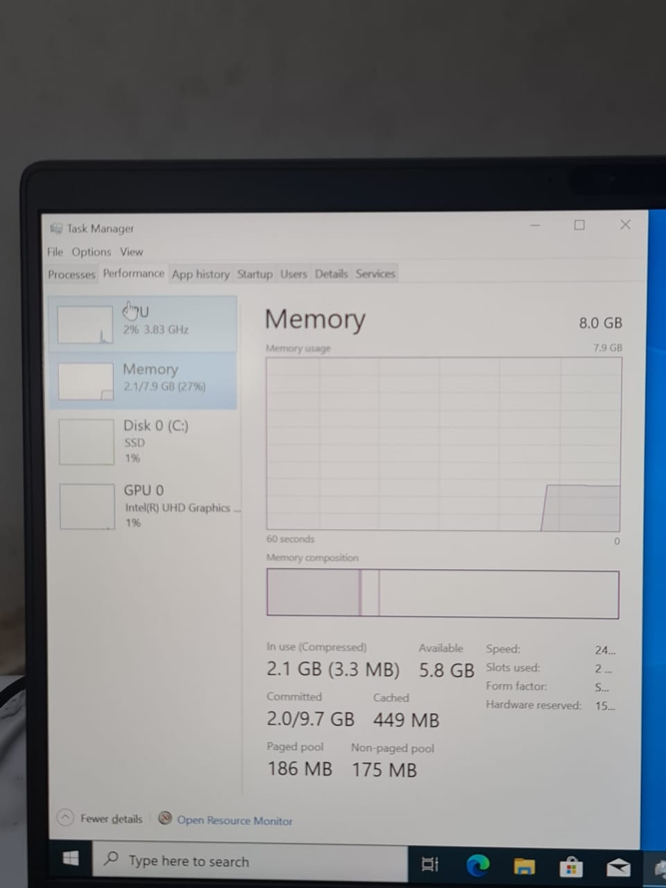 Dell Latitude 7400 Intel Core I5-8265U 8GB Ram 256GB SSD Intel UHD Graphics 620 14″ Inch FHD