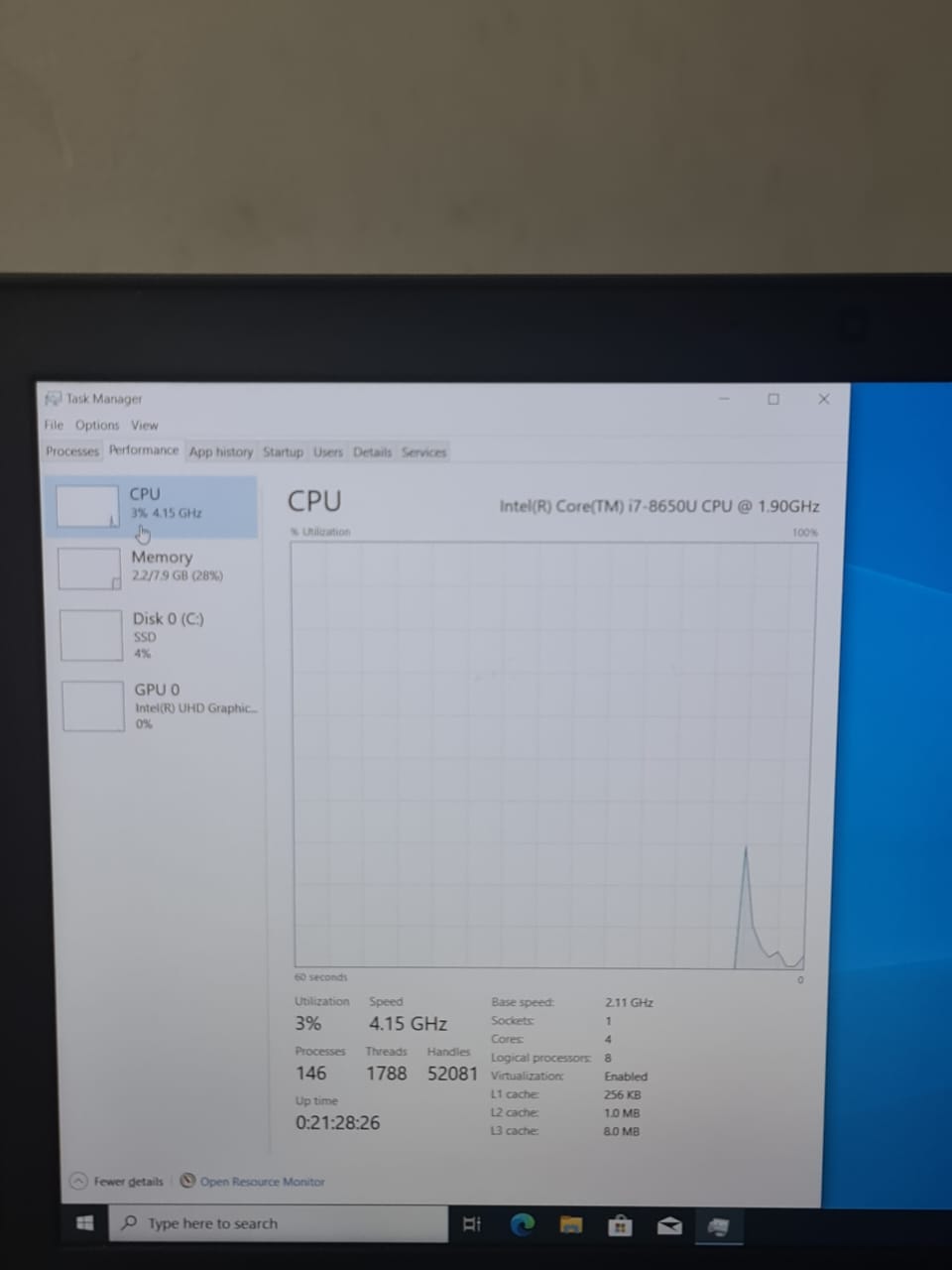 Dell Latitude E5590 Corei7 – 8650U – 8G Ram – 256G SSD – screen 15.6 - 9