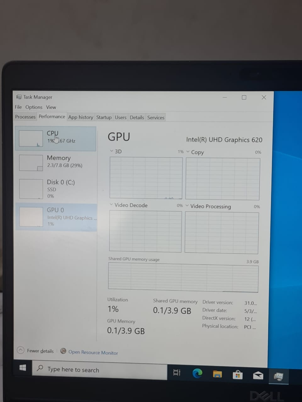 Dell Latitude 5400 Intel Core I5-8365U 8GB Ram 256GB SSD Intel UHD Graphics 620 14″ Inch FHD - 10