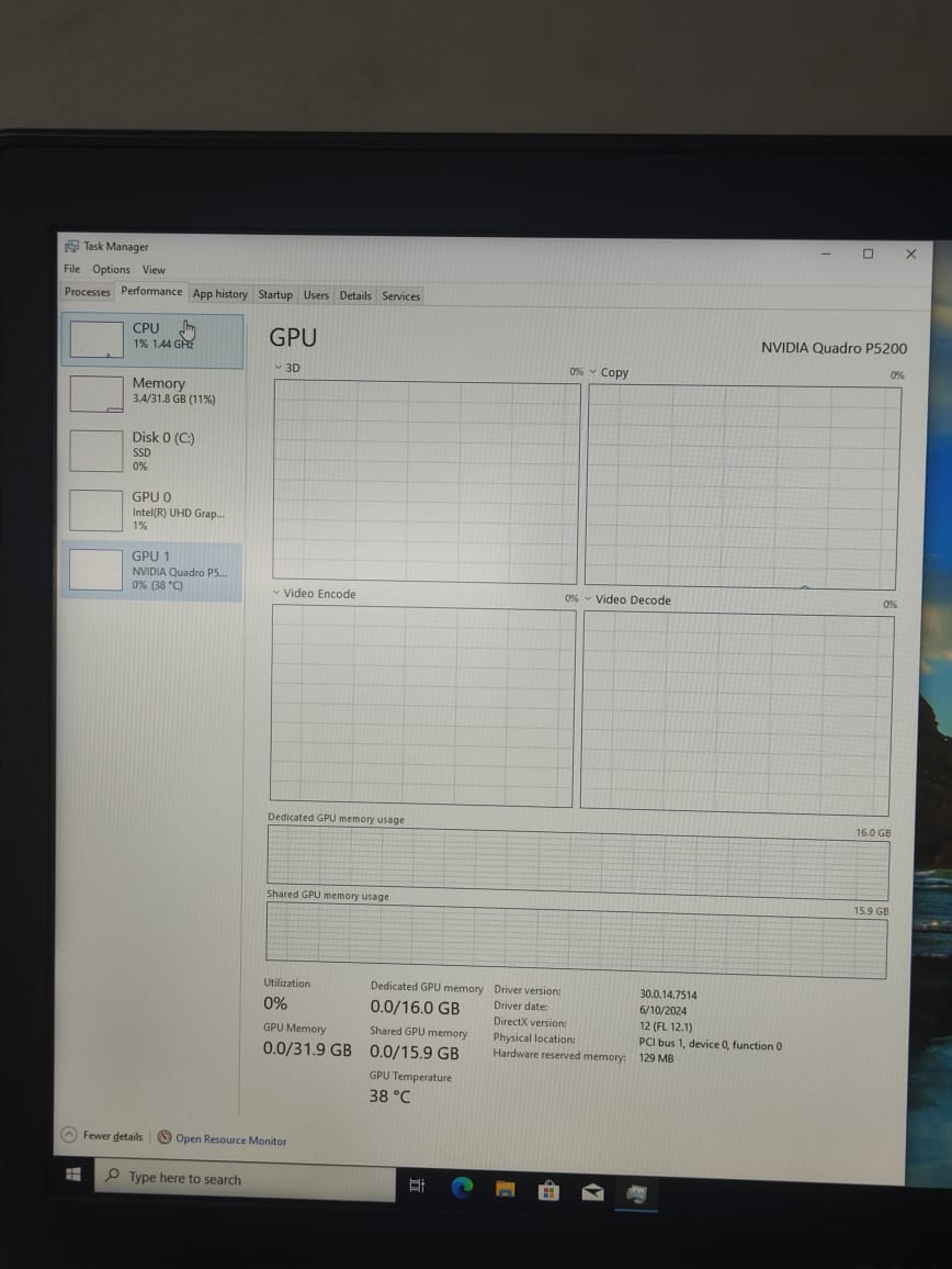 Dell Precision 7730 Intel Core I7-8850H 16GB Ram 512GB SSD Nvidia Quadro P5200 16GB 17.3″ Inch FHD