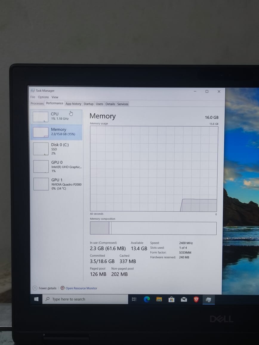 Dell Precision 7530 intal core i7 8750h – 512 SSD NVME – 16G RAM – NVIDEA P2000 4G DDR5 القوة والكفائة والسرعه في جهاز واحد